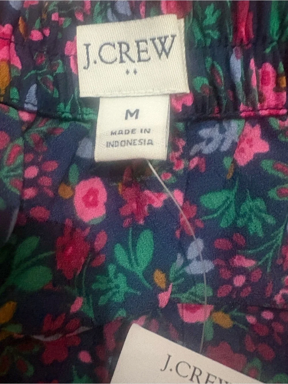NWT J. Crew Navy Floral A-Line Skirt with Pink & Blue Flowers